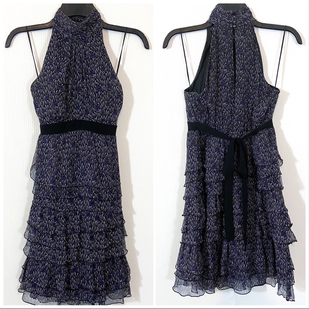 Zara Silk Sleeveless Ruffled Dress